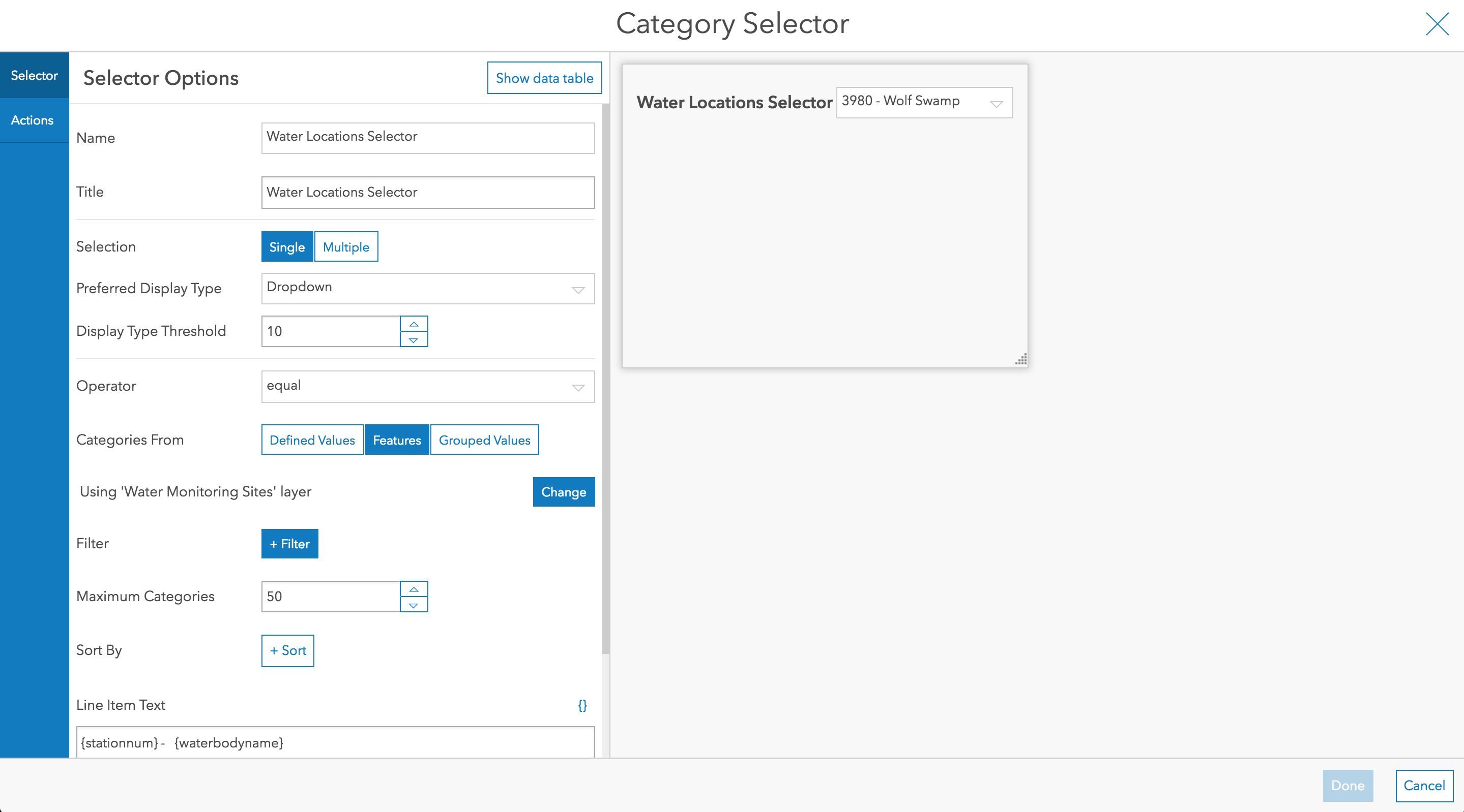 Category Selector Using Features